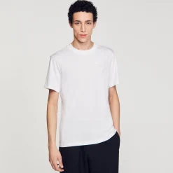 T-shirt In Cotone Con Fiore