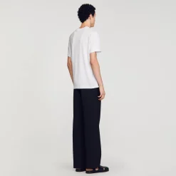 T-shirt In Cotone Con Fiore