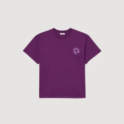 T-shirt In Cotone Con Fiore