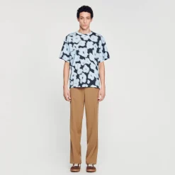 T-shirt In Cotone Con Stampa Floreale