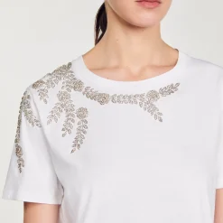 T-shirt Ornata Da Strass